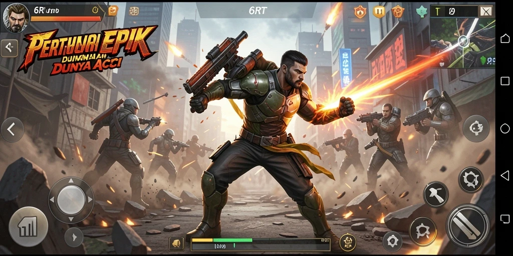 Screenshot gameplay 6RT menampilkan aksi seru dan intens.