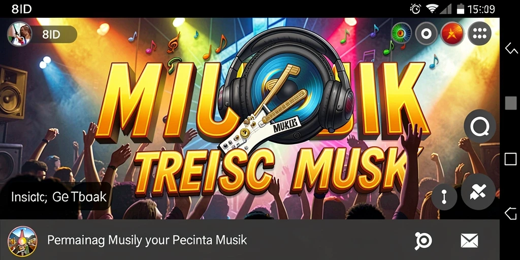 Screenshot gameplay 8ID menampilkan pengalaman bermain musik yang seru.