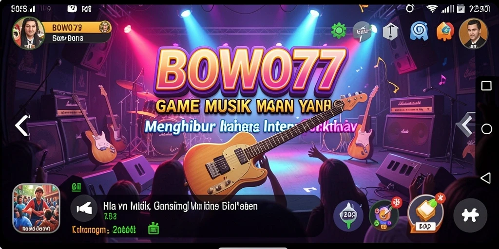 Menampilkan gameplay interaktif musik di BOWO77.
