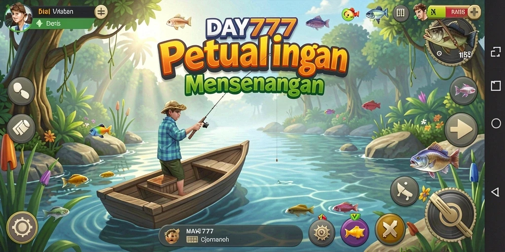 Screenshot gameplay DAY777 menunjukkan pengalaman memancing yang menakjubkan.