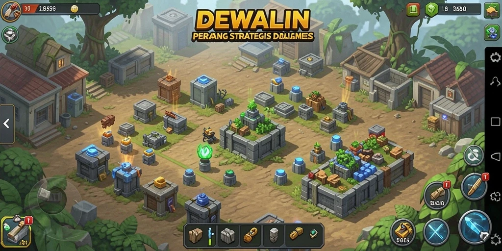 Tampilan menarik dari gameplay DEWALIN yang penuh aksi Tower Defense.