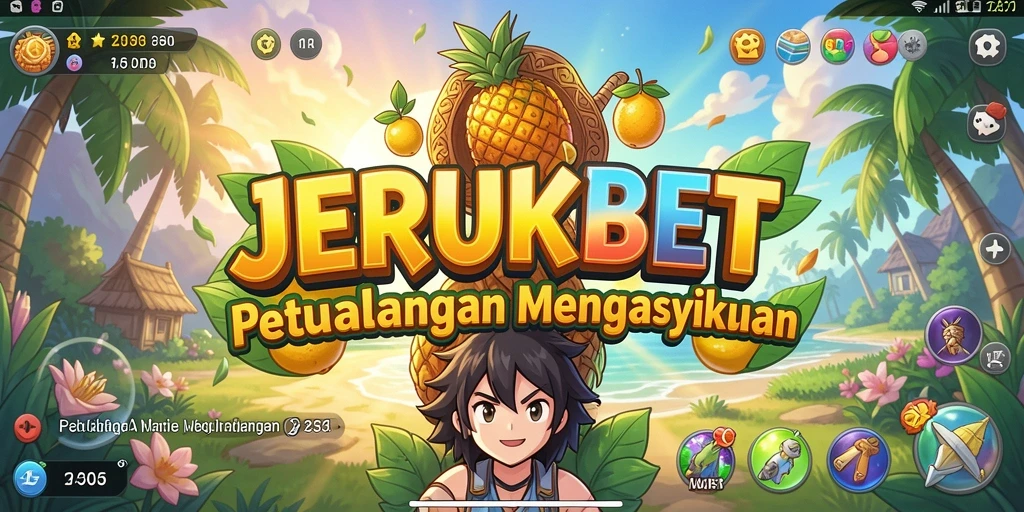 Tampilan gameplay yang mengasyikkan dalam JERUKBET dengan karakter Anime.
