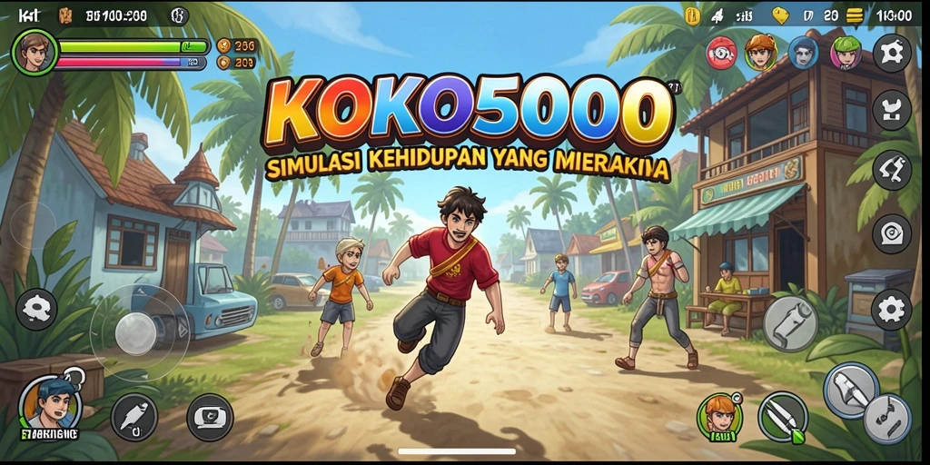 Screenshot gameplay KOKO5000 menampilkan interaksi karakter dalam simulasi yang mengasyikkan.