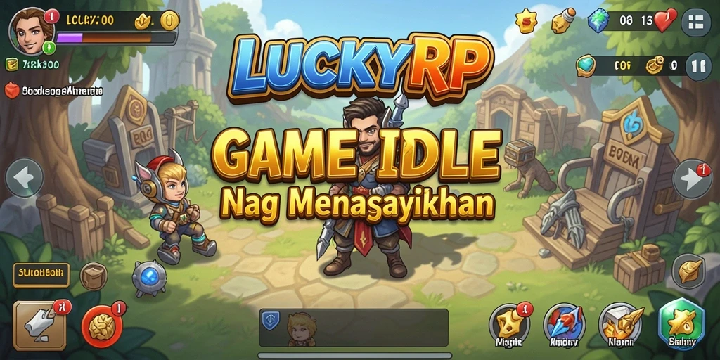 Tampilan utama LUCKYRP yang menunjukkan gameplay Idle yang seru.