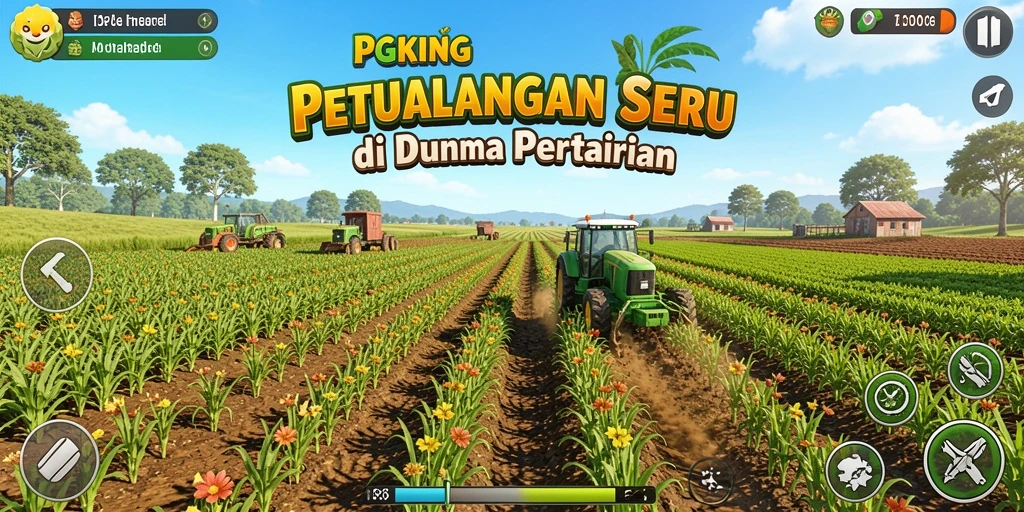 Screenshot PGKING menampilkan gameplay pertanian yang seru dan interaktif.