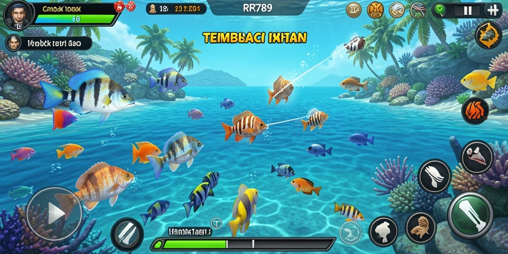 Tangkapan layar menampilkan gameplay seru Tembak Ikan.